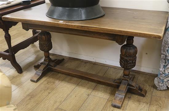 A small oak refectory table, W.149cm